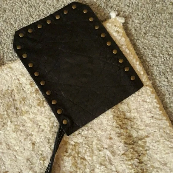 Latico Black Leather Studded Tote Bag